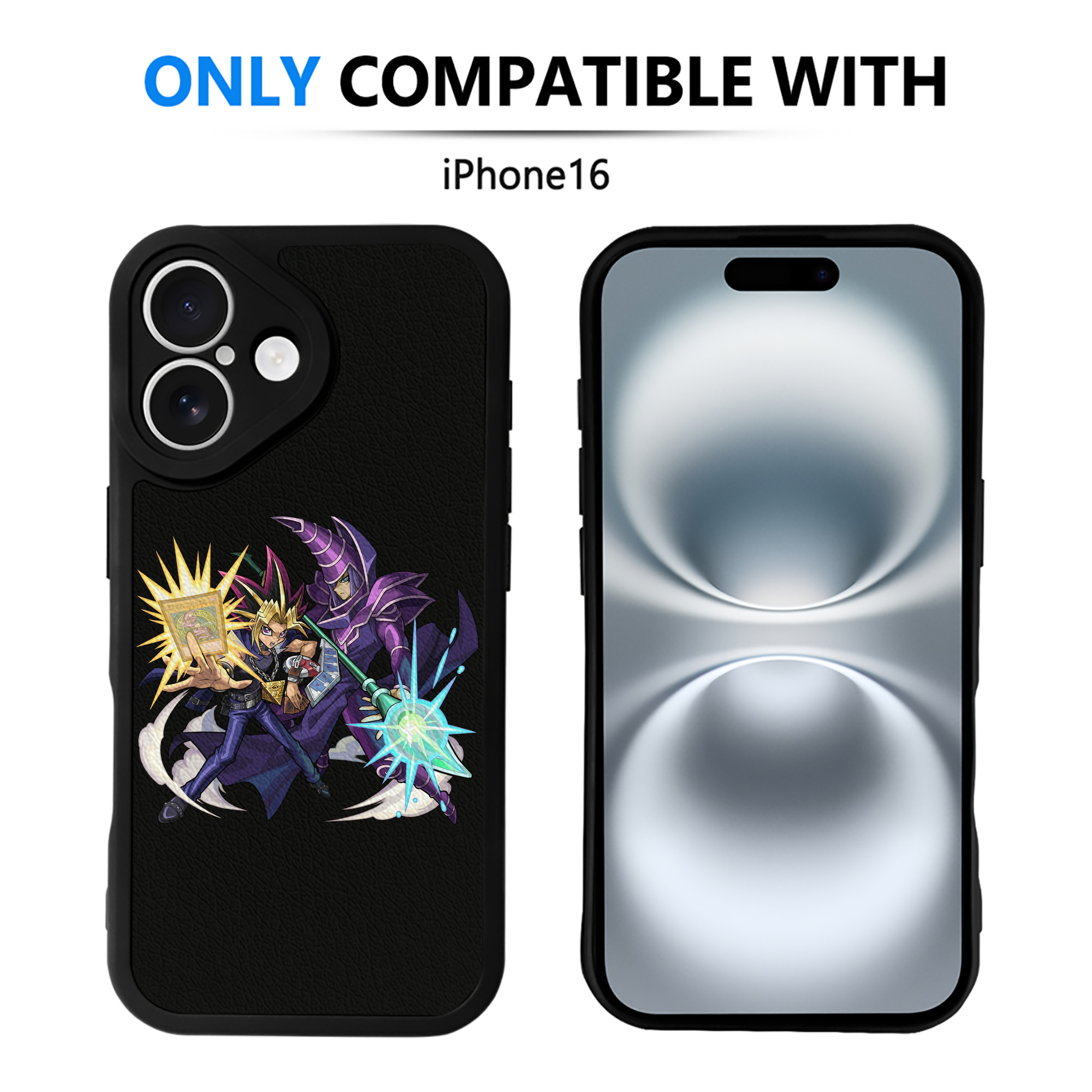 （画像用） 遊☆戯☆王 Yu-Gi-Oh! 【iPhone 16シリーズ対応】シリコンスマホケース（レザー調） 材質：シリコン